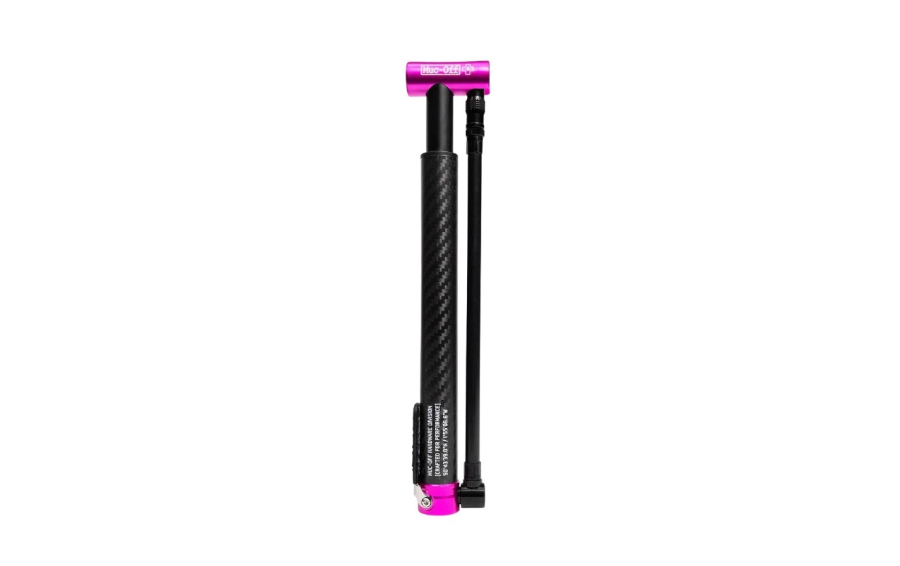 Bomba de mano Muc-Off AirMach Carbono Negro-Rosa