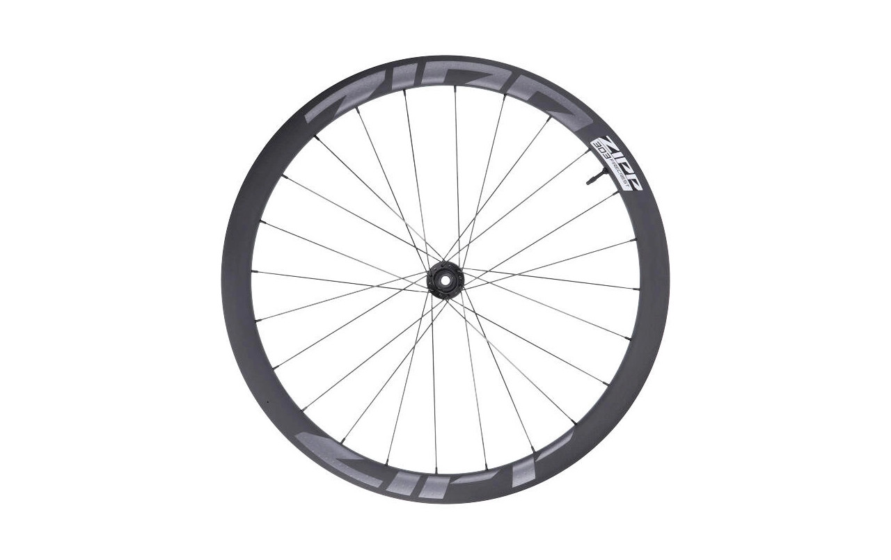 Rueda delantera Zipp 303 Firecrest Carbon Clincher Tubeless Center Lock 12x100 mm 28" Negro