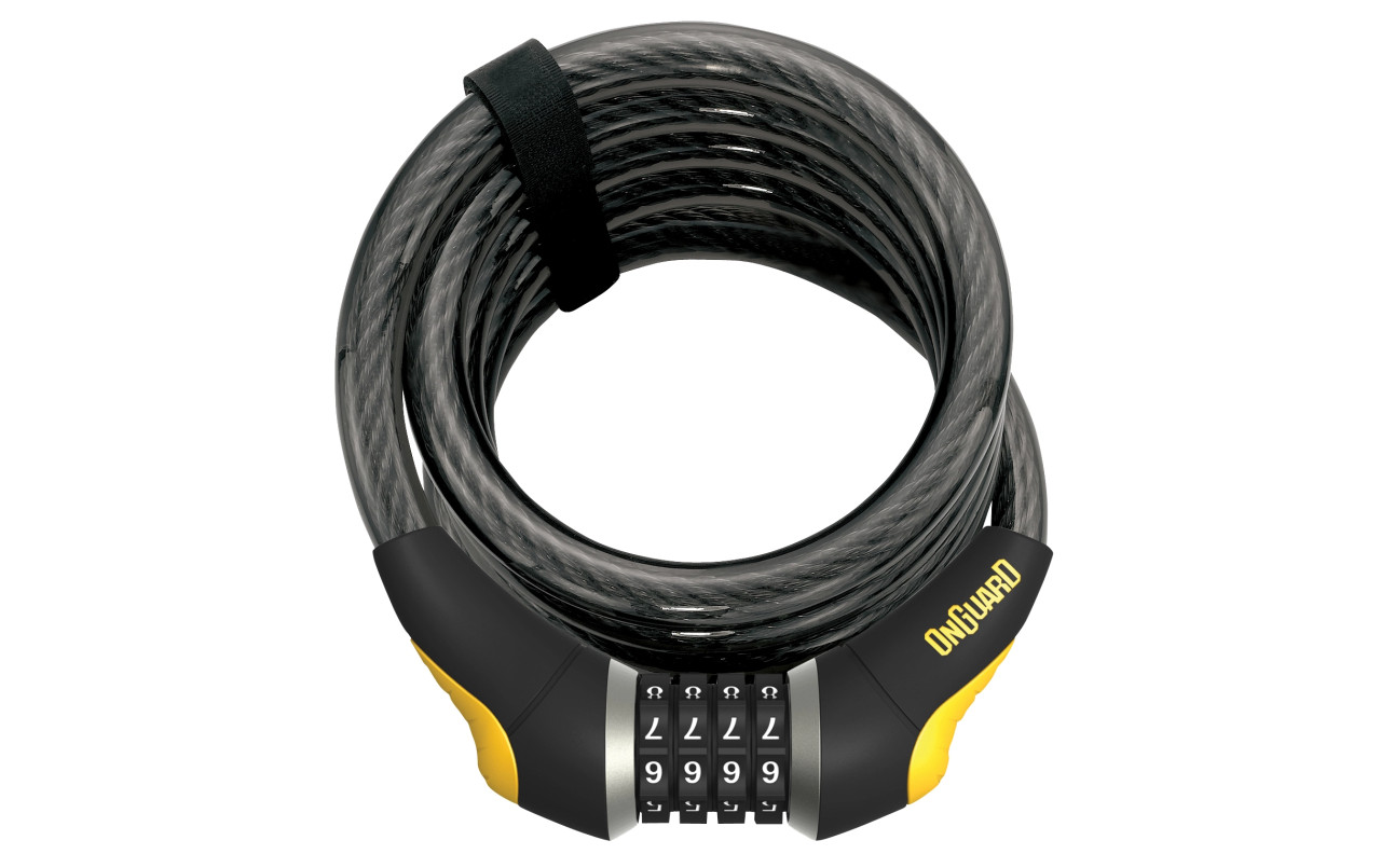 Candado para bicicleta Onguard 8031 Doberman Cable Enrollado – combinación 185 cm x 12 mm Negro